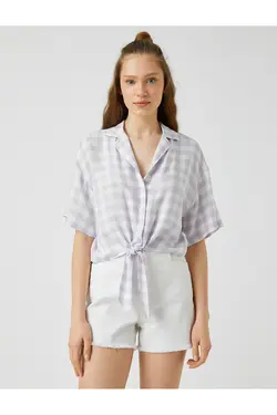 پیراهن آستین کوتاه کمربند - یاری شاپ