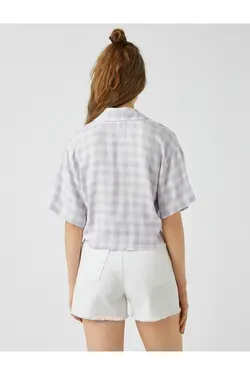 پیراهن آستین کوتاه کمربند - یاری شاپ