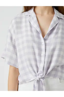 پیراهن آستین کوتاه کمربند - یاری شاپ