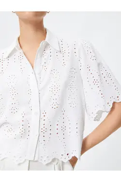 پیراهن آستین کوتاه یقه کلاسیک دکمه دار - یاری شاپ