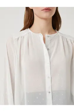 پیراهن ابریشمی آستین بادکنکی یقه گرد - یاری شاپ