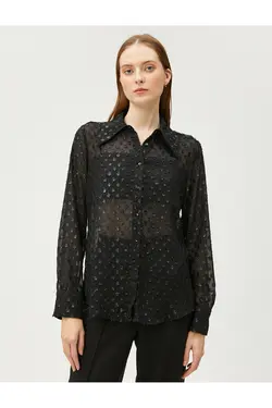 پیراهن ابریشمی گلیتر پولکا خال - یاری شاپ