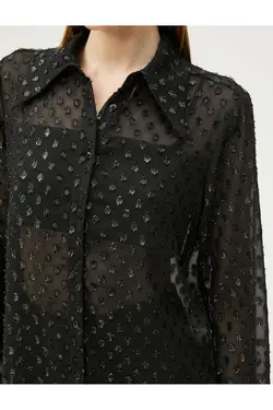 پیراهن ابریشمی گلیتر پولکا خال - یاری شاپ