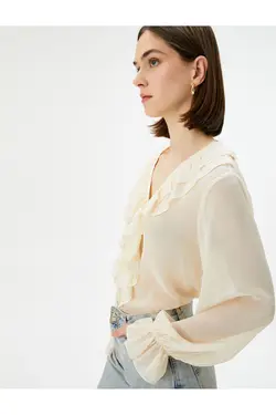 پیراهن ابریشمی یقه V شکل - یاری شاپ