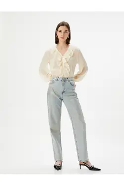 پیراهن ابریشمی یقه V شکل - یاری شاپ