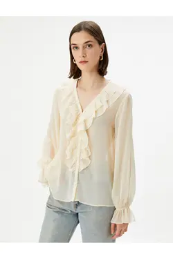 پیراهن ابریشمی یقه V شکل - یاری شاپ