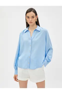 پیراهن با جزئیات درخشان آستین بلند Relax Fit - یاری شاپ