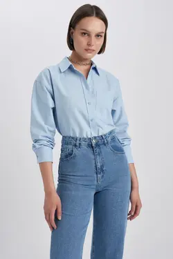 پیراهن با یقه بلند سایز آکسفورد 100% پنبه - یاری شاپ