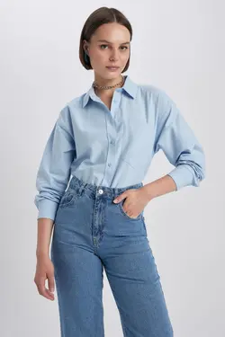 پیراهن با یقه بلند سایز آکسفورد 100% پنبه - یاری شاپ