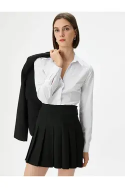 پیراهن باریک آستین بلند دکمه دار - یاری شاپ