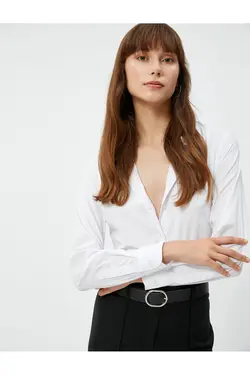 پیراهن باریک آستین بلند دکمه دار پایه - یاری شاپ