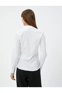 پیراهن باریک آستین بلند دکمه دار پایه - یاری شاپ