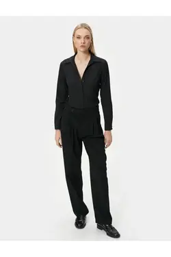 پیراهن باریک آستین بلند دکمه دار - یاری شاپ