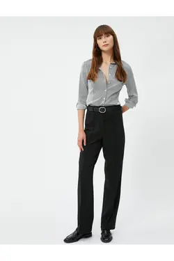 پیراهن باریک آستین بلند دکمه دار پایه - یاری شاپ