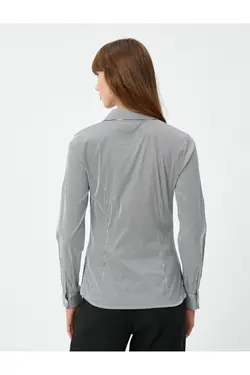 پیراهن باریک آستین بلند دکمه دار پایه - یاری شاپ