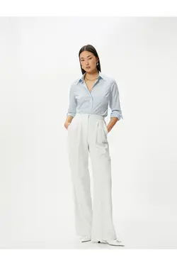 پیراهن باریک یقه آستین بلند دکمه دار - یاری شاپ