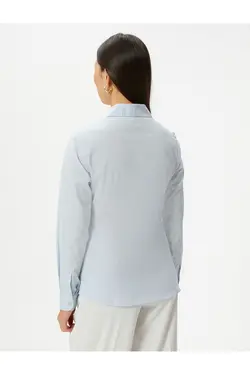 پیراهن باریک یقه آستین بلند دکمه دار - یاری شاپ