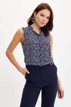 پیراهن بدون آستین یقه تناسب معمولی - یاری شاپ