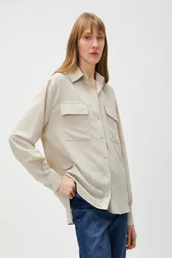 پیراهن بژ زنانه 3SAK60097PW - یاری شاپ