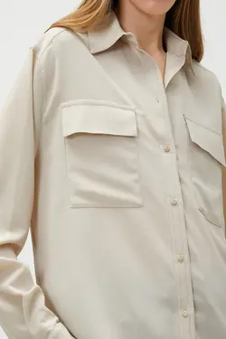 پیراهن بژ زنانه 3SAK60097PW - یاری شاپ