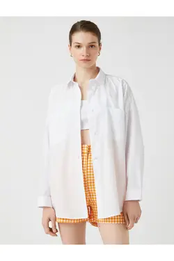 پیراهن بیسیک آستین بلند سایز بزرگ با جیب - یاری شاپ