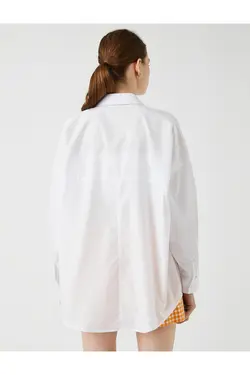 پیراهن بیسیک آستین بلند سایز بزرگ با جیب - یاری شاپ