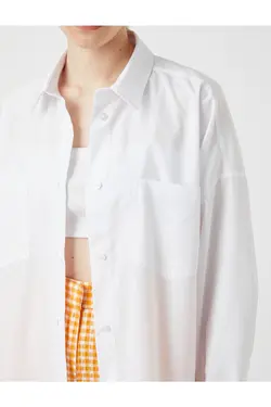 پیراهن بیسیک آستین بلند سایز بزرگ با جیب - یاری شاپ