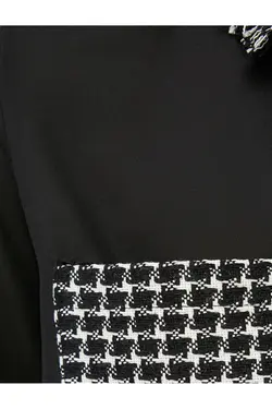 پیراهن پارچه ابریشمی با طرح جیب توئید با آستین بلند دکمه دار - یاری شاپ