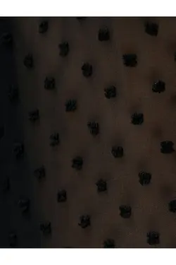 پیراهن پارچه ابریشمی شفاف آستین بادکنکی با جزئیات کراوات - یاری شاپ