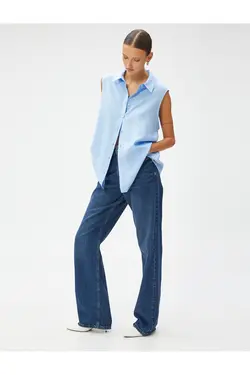 پیراهن پایه بدون آستین دکمه دار - یاری شاپ