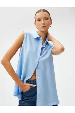 پیراهن پایه بدون آستین دکمه دار - یاری شاپ