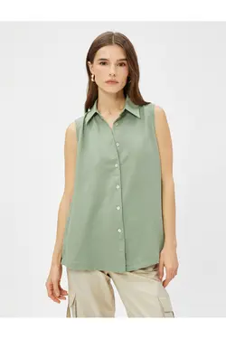 پیراهن پایه بدون آستین دکمه دار - یاری شاپ