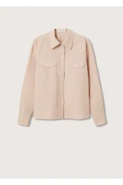 پیراهن پنبه ای پاستلی زنانه با جیب سینه - یاری شاپ