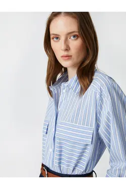 پیراهن جیبی با جزئیات الاستیک - یاری شاپ