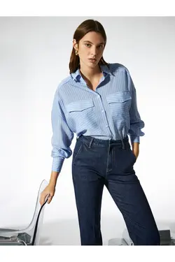 پیراهن جیبی برش ریلکس - یاری شاپ