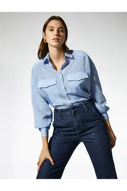 پیراهن جیبی برش ریلکس - یاری شاپ