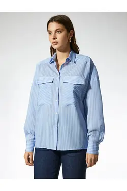 پیراهن جیبی برش ریلکس - یاری شاپ