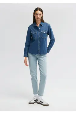 پیراهن جین آبی تیره لوین 1210477-85042 - یاری شاپ