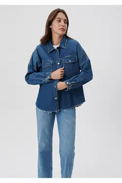 پیراهن جین تیره فیونا با تناسب گشاد / گشاد 122434-82253 - یاری شاپ