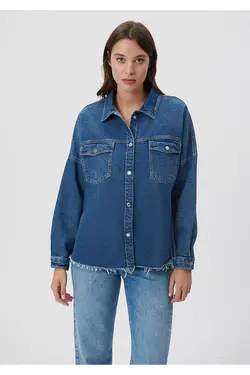 پیراهن جین تیره فیونا با تناسب گشاد / گشاد 122434-82253 - یاری شاپ