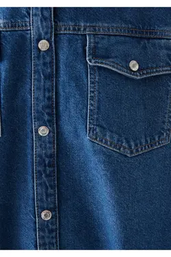 پیراهن جین تیره فیونا با تناسب گشاد / گشاد 122434-82253 - یاری شاپ