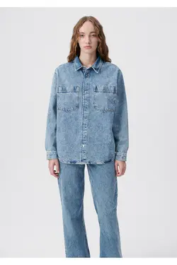 پیراهن جین خیابانی آلین روشن / برش پهن 1210385-85295 - یاری شاپ