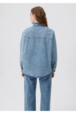 پیراهن جین خیابانی آلین روشن / برش پهن 1210385-85295 - یاری شاپ
