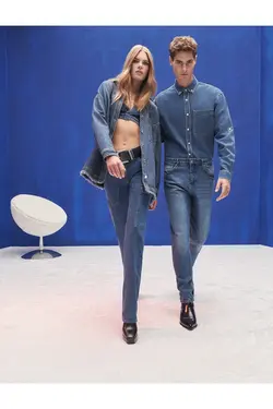 پیراهن جین نخی با جزئیات جیب - یاری شاپ