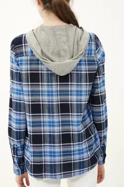 پیراهن چهارخانه آبی زنانه 7KAL66729OW - یاری شاپ