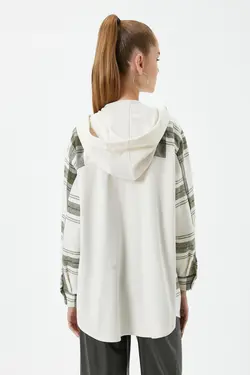 پیراهن چهارخانه خاکی زنانه - یاری شاپ