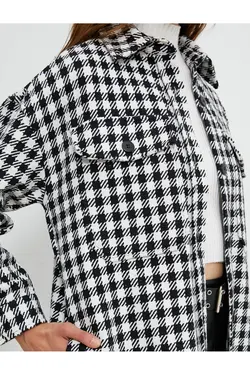 پیراهن چوبی سایز بزرگ با جزئیات جیب دکمه دار - یاری شاپ