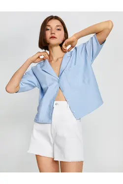 پیراهن دکمه دار آستین کوتاه - یاری شاپ