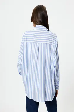 پیراهن راه راه آبی زنانه - یاری شاپ