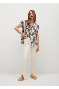 پیراهن راه راه برش پهن - یاری شاپ